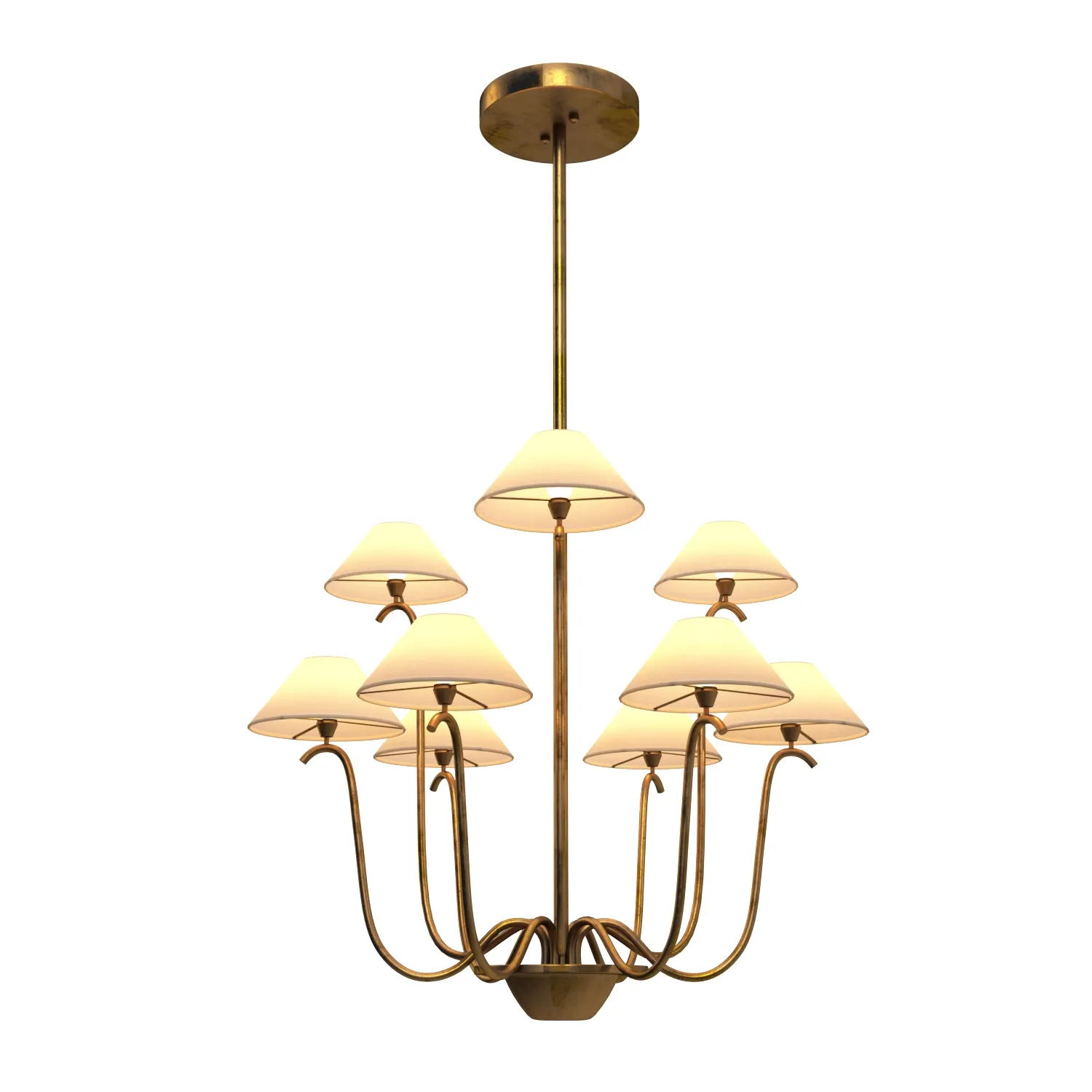 Large Jet Deau Five arm Wall Light In The Style Of Jean Royere 3D Model_01